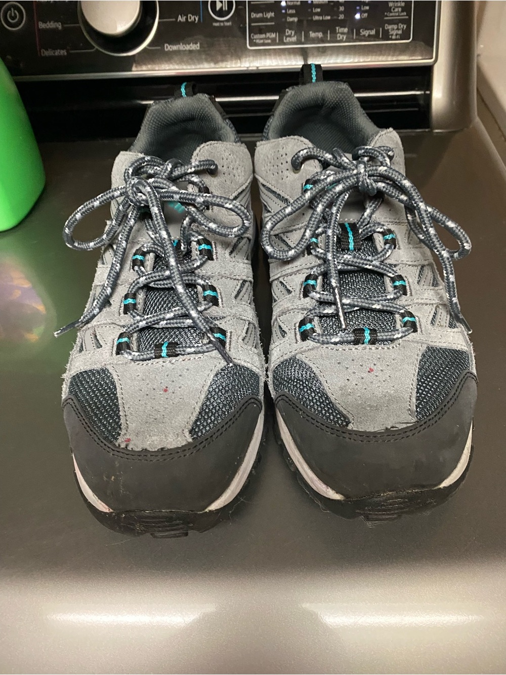 Women’s Gray and Teal Lace-Up Athletic Shoes